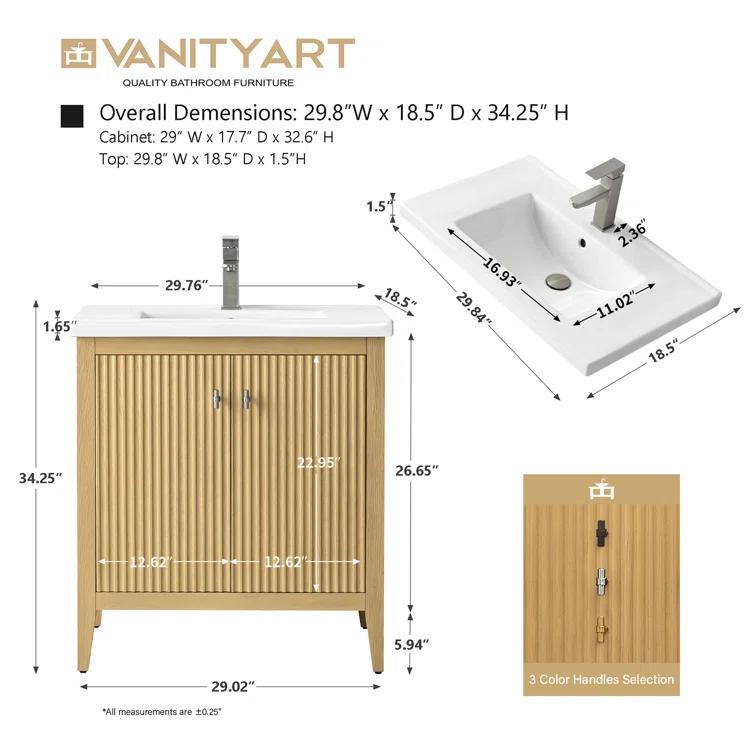 30" Single Bathroom Vanity Set
