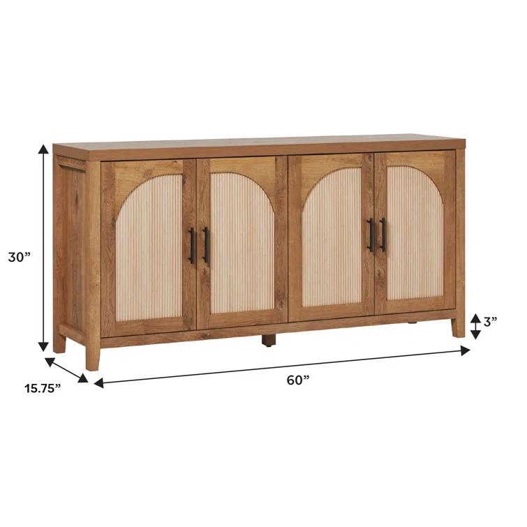 Eilisha Modern Reeded Sideboard with Arched Doors