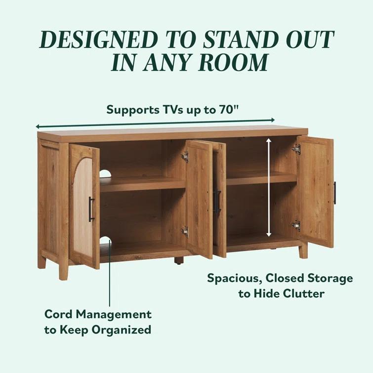 Eilisha Modern Reeded Sideboard with Arched Doors