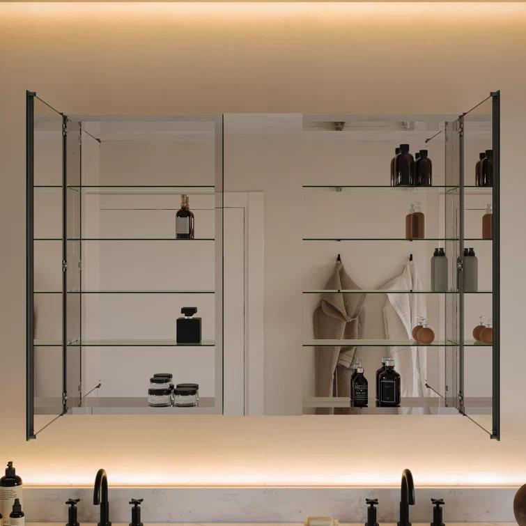 Senza Recessed/Surface Mount Rectangular Frameless Bathroom Medicine Cabinet