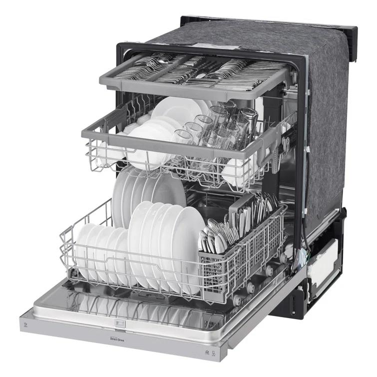 LG LG 24 in. PrintProof Stainless Steel Front Control Dishwasher with QuadWash, 3rd Rack & Dynamic Dry, 48 dBA LDFN4542S
