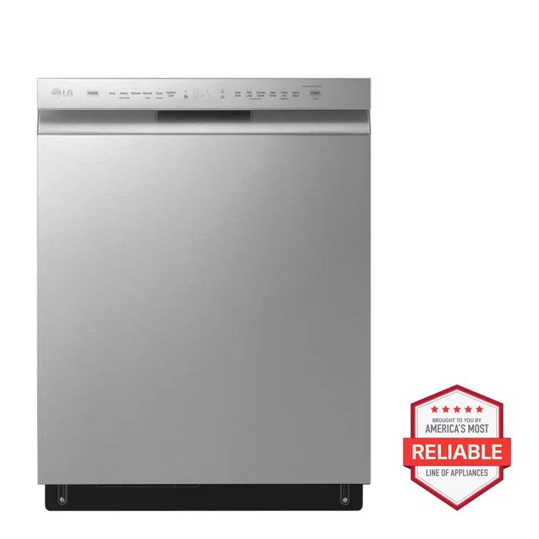 LG LG 24 in. PrintProof Stainless Steel Front Control Dishwasher with QuadWash, 3rd Rack & Dynamic Dry, 48 dBA LDFN4542S
