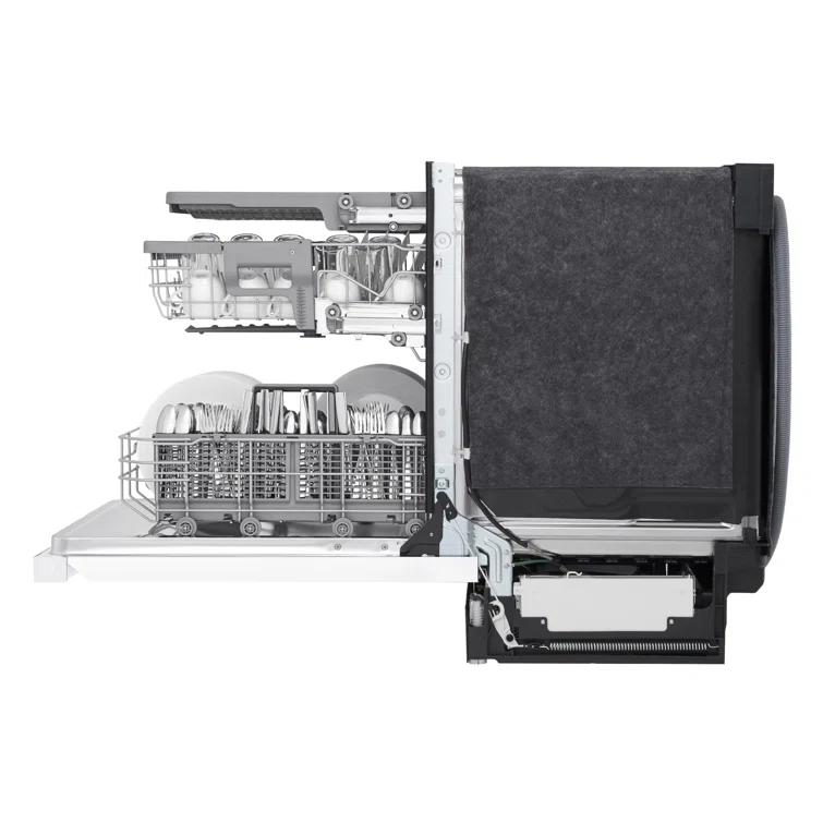 LG 24 in. PrintProof Stainless Steel Front Control Dishwasher with QuadWash, 3rd Rack & Dynamic Dry, 48 dBA