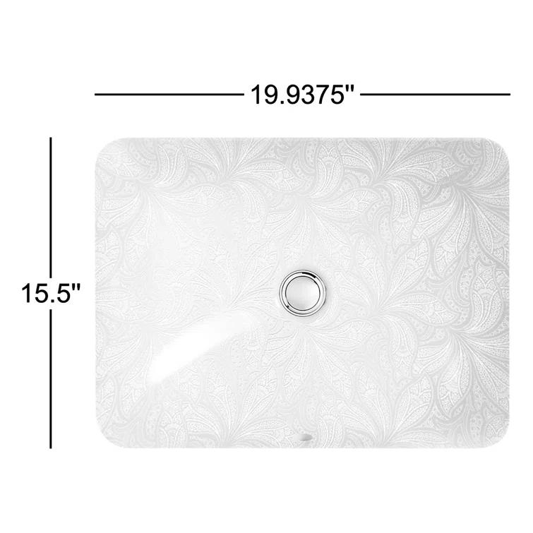 Kohler Sartorial Paisley Caxton, Artist Editions Rectangle Undermount Bathroom Sink