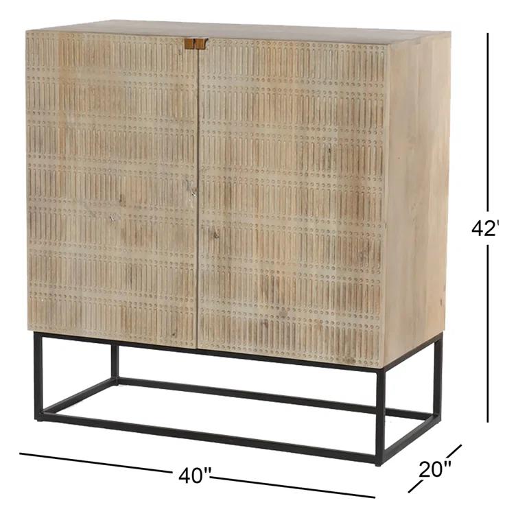 Ivan 69" Light Wash Mango Wood Storage Media Console