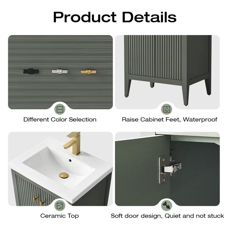 24" Single Bathroom Vanity Set
