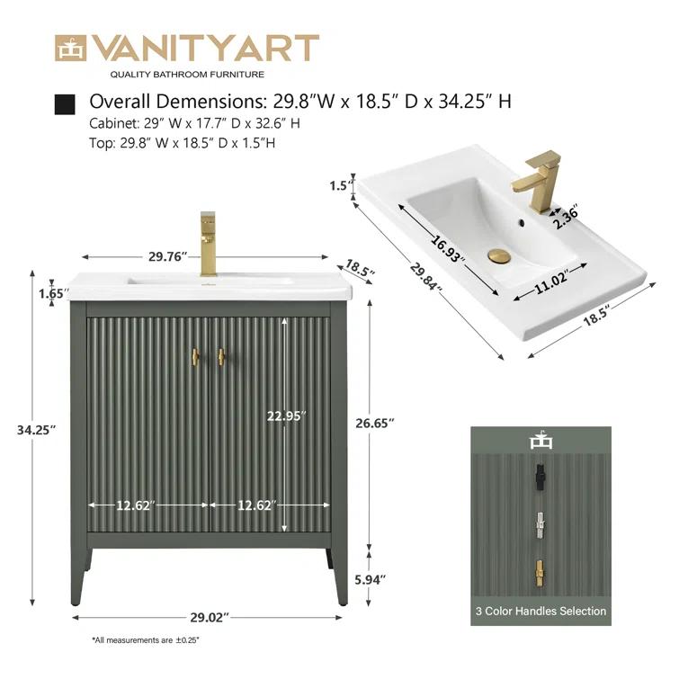 30" Single Bathroom Vanity Set