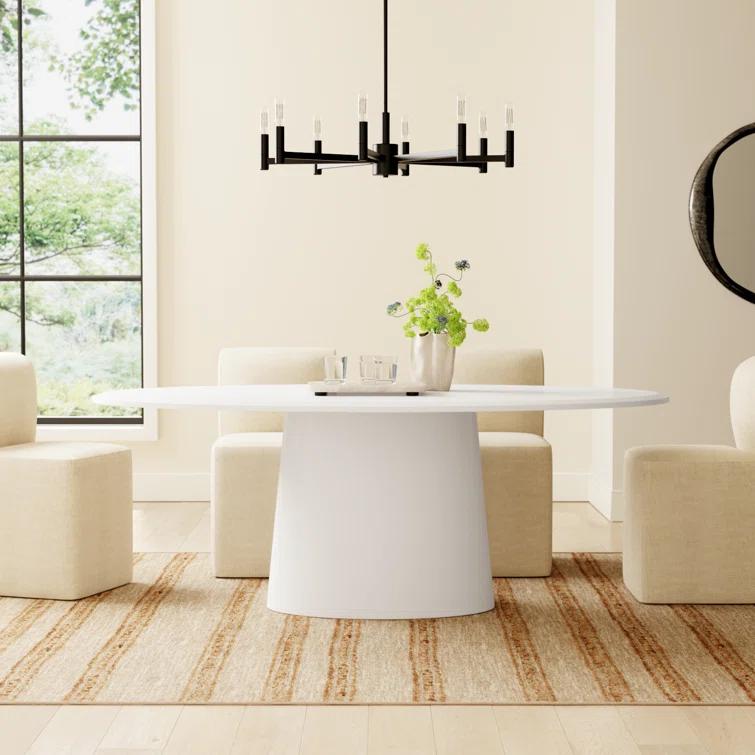Beth Oval Dining Table - White