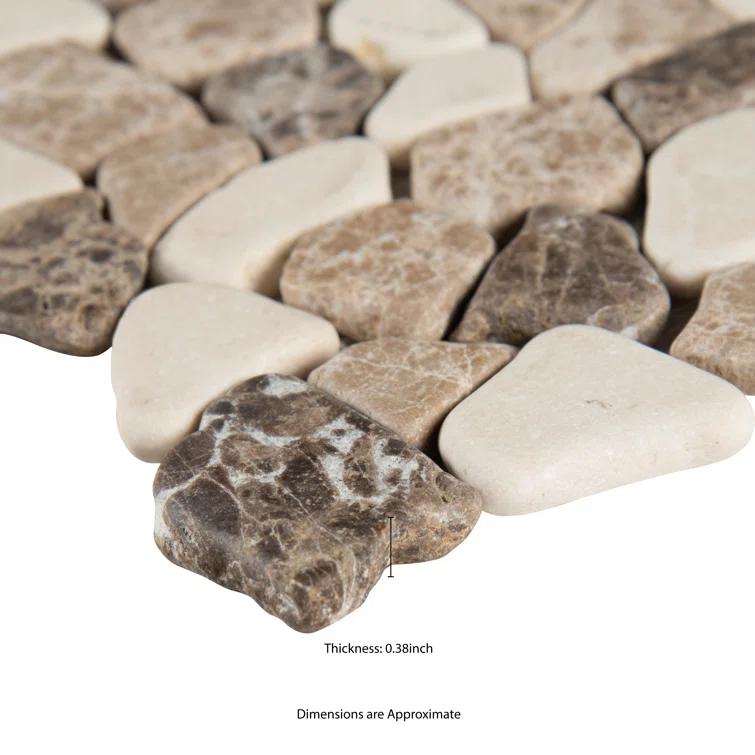 Ackland 12" x 12" Natural Stone Pebbles/Rocks Mosaic Floor & Wall Tile