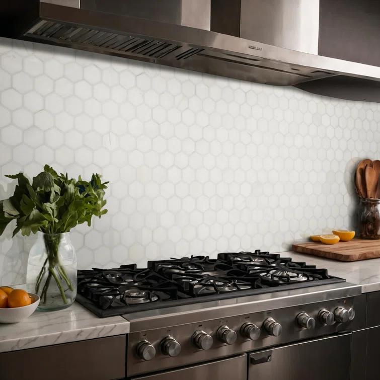 Bianco Dolomite 2" x 2" Marble Mosaic Tile in White