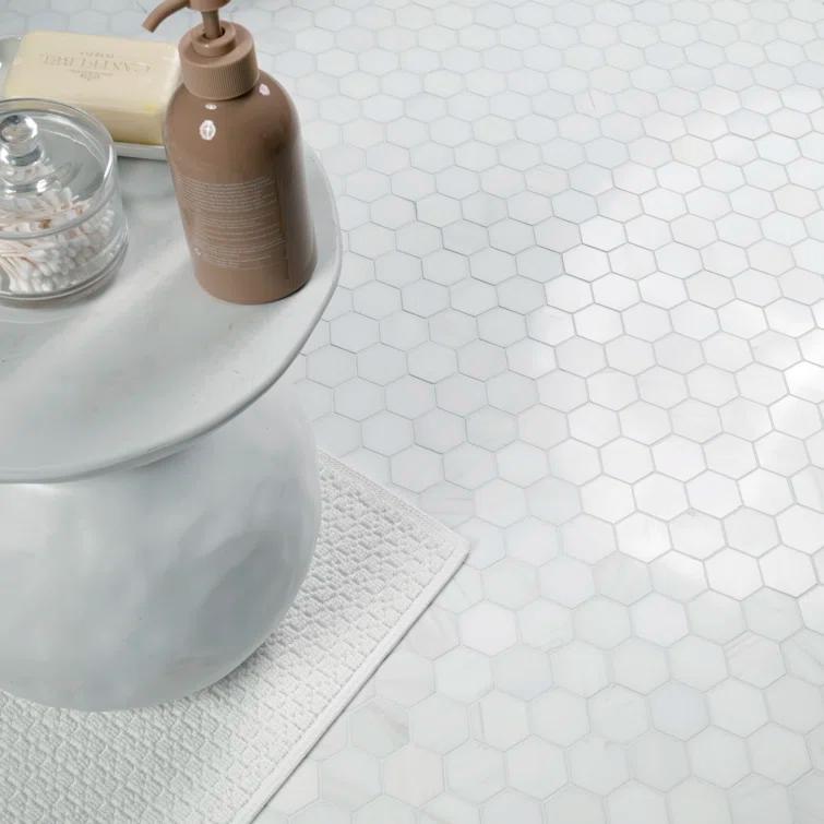 Bianco Dolomite 2" x 2" Marble Mosaic Tile in White