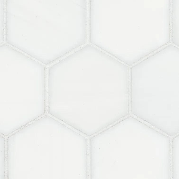 Bianco Dolomite 2" x 2" Marble Mosaic Tile in White