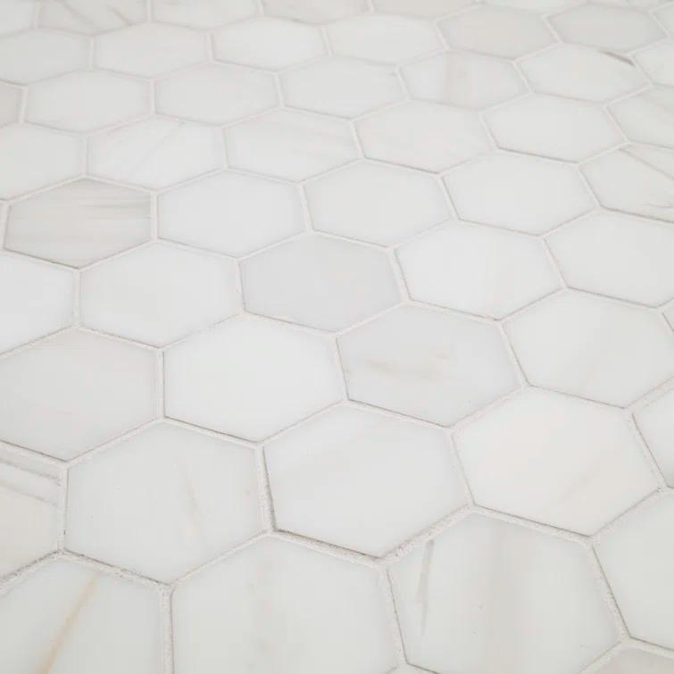 Bianco Dolomite 2" x 2" Marble Mosaic Tile in White