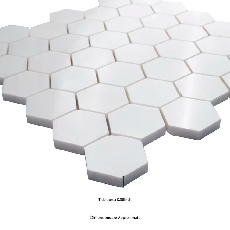 Bianco Dolomite 2" x 2" Marble Mosaic Tile in White