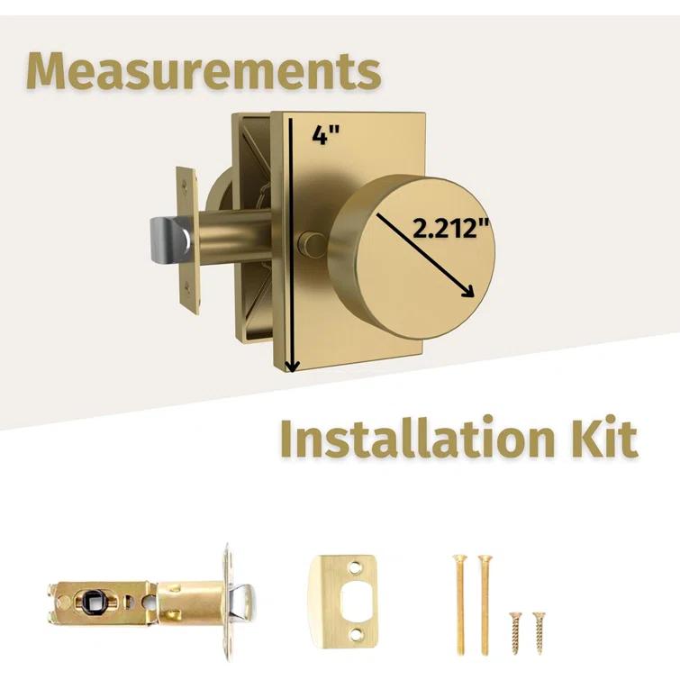 Mega Handles Laura Reversible Interior Door Knob for Bedrooms, Bathroom & Hallway | Modern Stainless Door Locks