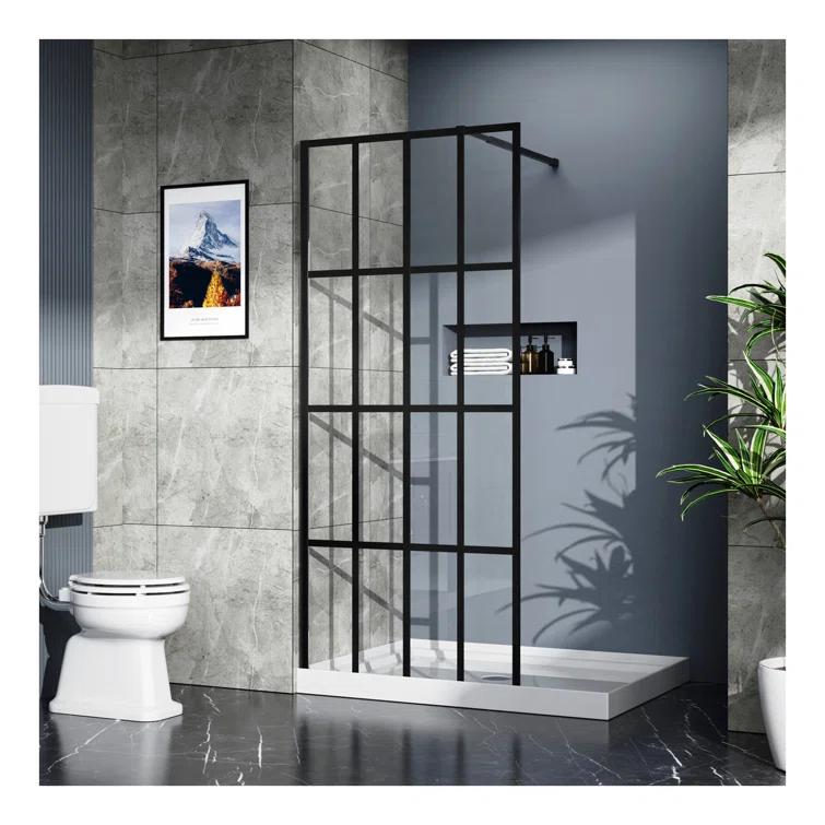 LIYU Goodyo 34" X 72" Shower Door Walk-in Black Finish LIYU-XX-W122346711