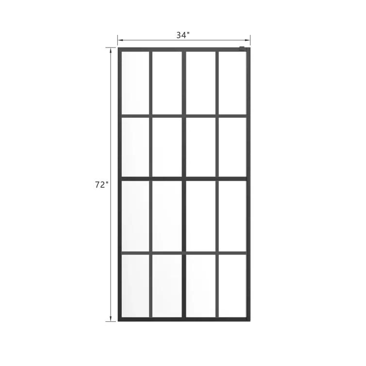 LIYU Goodyo 34" X 72" Shower Door Walk-in Black Finish LIYU-XX-W122346711