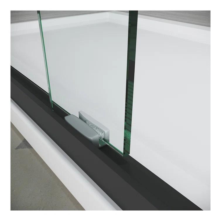 LOONGFIELD Sliding Shower Glass Door 56-60 In. W X 72 In. H, Adjustable Semi Frameless Shower Door, Certified Thick Clear Clear Tempered Glass, 304 Stainless Steel Handles ASTARQ-W2269P144324