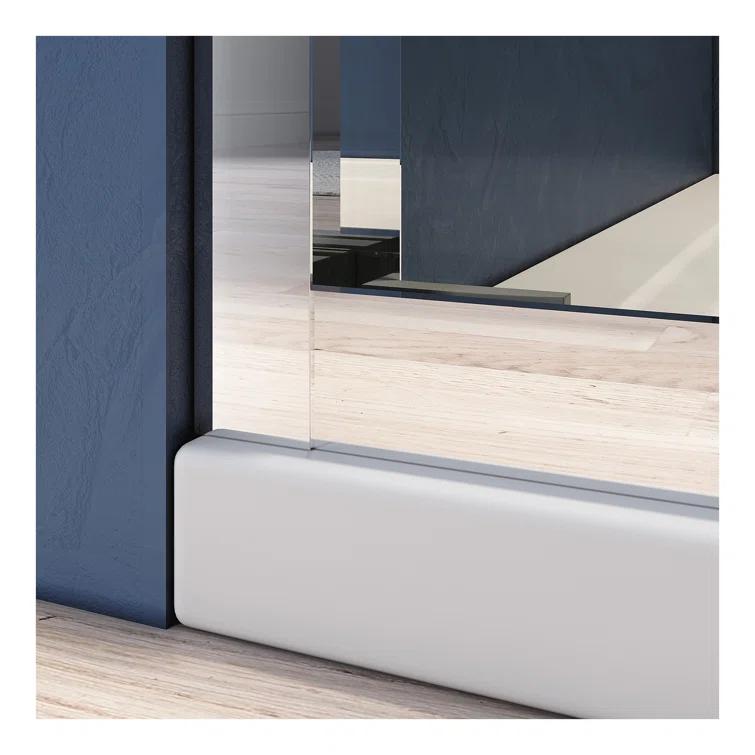 VODYXSEP Sliding Shower Glass Door 56-60 In. W X 72 In. H, Adjustable Semi Frameless Shower Door, Certified Thick Clear Clear Tempered Glass, 304 Stainless Steel Handles Y4VO-W2269P144322