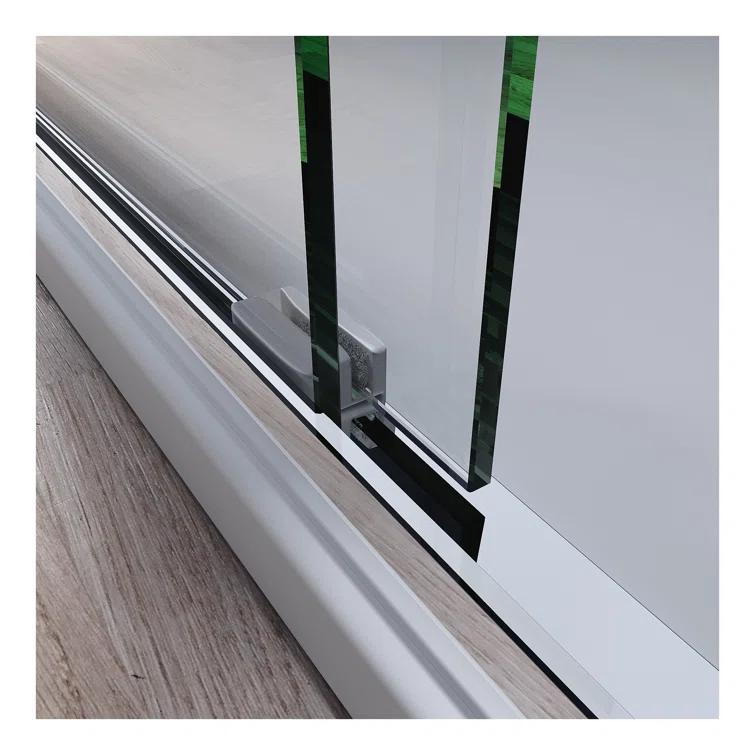 VODYXSEP Sliding Shower Glass Door 56-60 In. W X 72 In. H, Adjustable Semi Frameless Shower Door, Certified Thick Clear Clear Tempered Glass, 304 Stainless Steel Handles Y4VO-W2269P144322