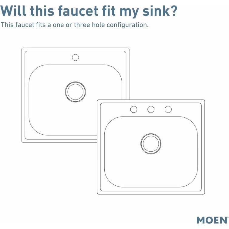 MOEN Renzo Spot Resist Stainless 9 in. H Pull Out Sprayer Kitchen Faucet with 360° Spout Swivel and PowerClean