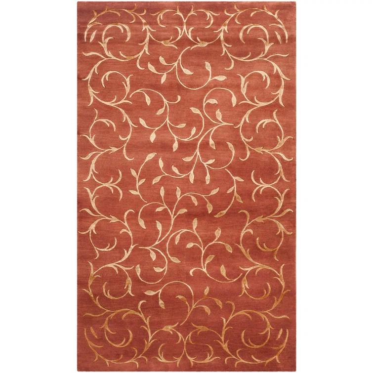 Sabha Hand Knotted Silk & Wool Pile Floral Rug
