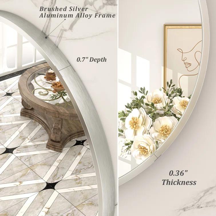 Amara Round High Quality Aluminum Alloy Framed French Cleat Mounted Wall Decor Bathroom Vanity Mirror with 5-Year Warranty