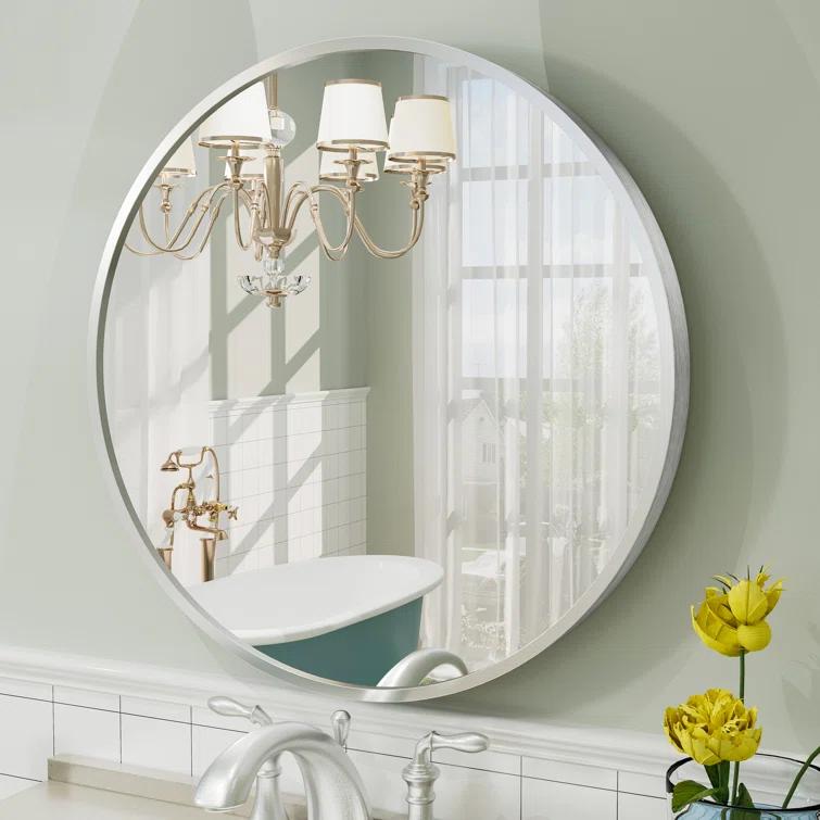 Amara Round High Quality Aluminum Alloy Framed French Cleat Mounted Wall Decor Bathroom Vanity Mirror with 5-Year Warranty