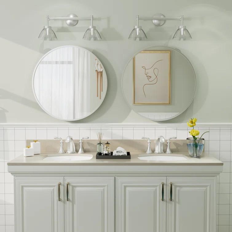 Amara Round High Quality Aluminum Alloy Framed French Cleat Mounted Wall Decor Bathroom Vanity Mirror with 5-Year Warranty