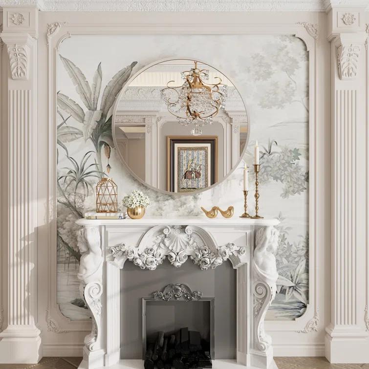 Amara Round High Quality Aluminum Alloy Framed French Cleat Mounted Wall Decor Bathroom Vanity Mirror with 5-Year Warranty