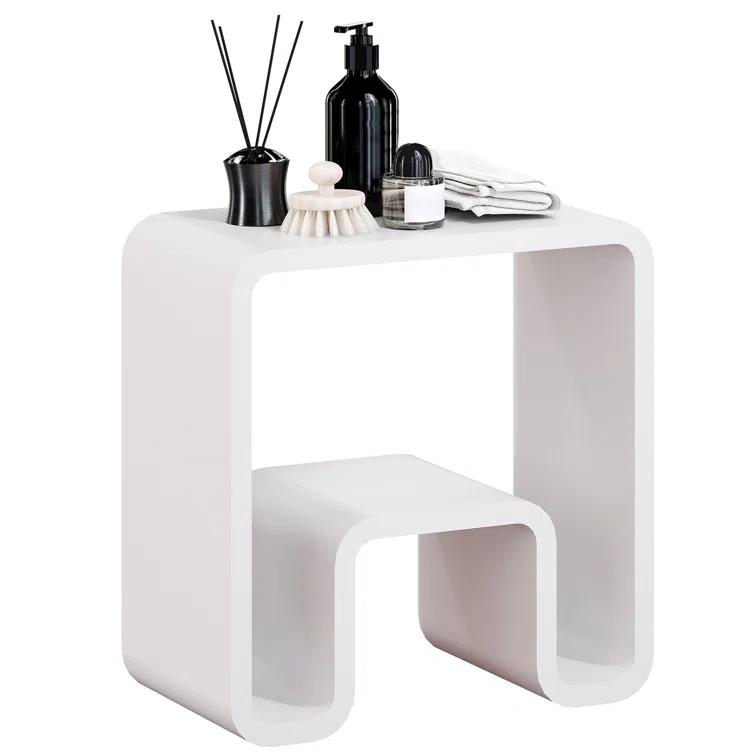 Casainc Riverside Freestanding Solid Surface Bathroom Shower Stool