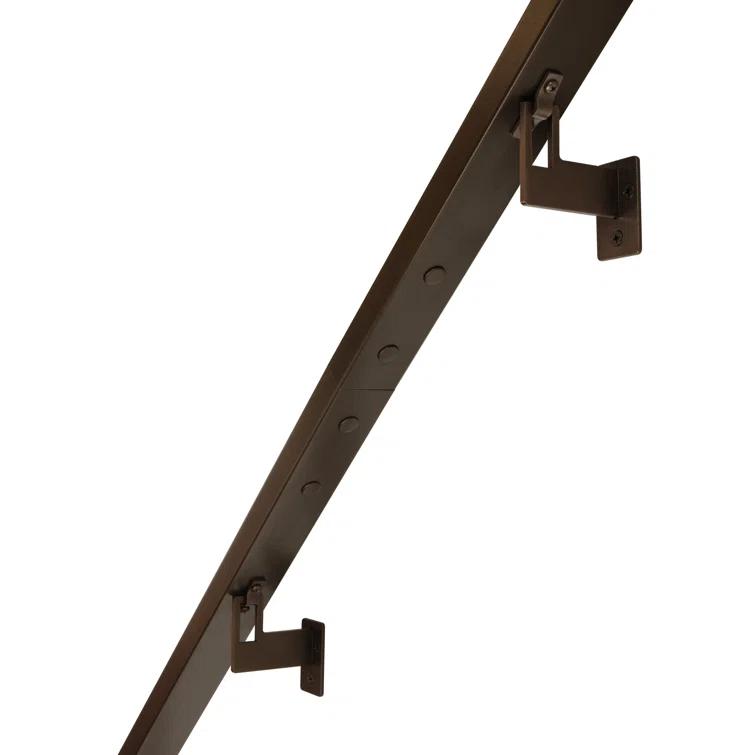 Modern Aluminum Handrail Grab Bar Kit, Adjustable Steel Brackets, Returns to Wall, Powder Coat
