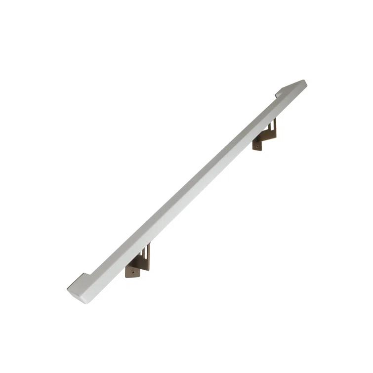 Modern Aluminum Handrail Grab Bar Kit, Adjustable Steel Brackets, Returns to Wall, Powder Coat