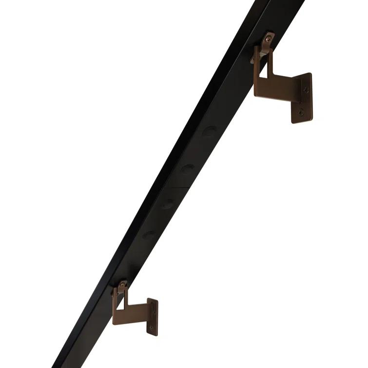 Modern Aluminum Handrail Grab Bar Kit, Adjustable Steel Brackets, Returns to Wall, Powder Coat