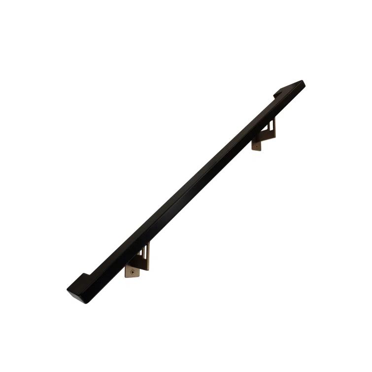 Modern Aluminum Handrail Grab Bar Kit, Adjustable Steel Brackets, Returns to Wall, Powder Coat