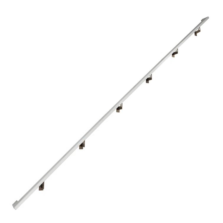 Modern Aluminum Handrail Grab Bar Kit, Adjustable Steel Brackets, Returns to Wall, Powder Coat