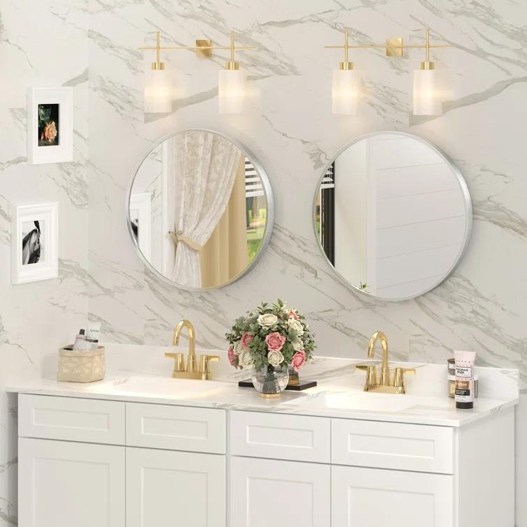 Amara Round High Quality Aluminum Alloy Framed French Cleat Mounted Wall Decor Bathroom Vanity Mirror with 5-Year Warranty