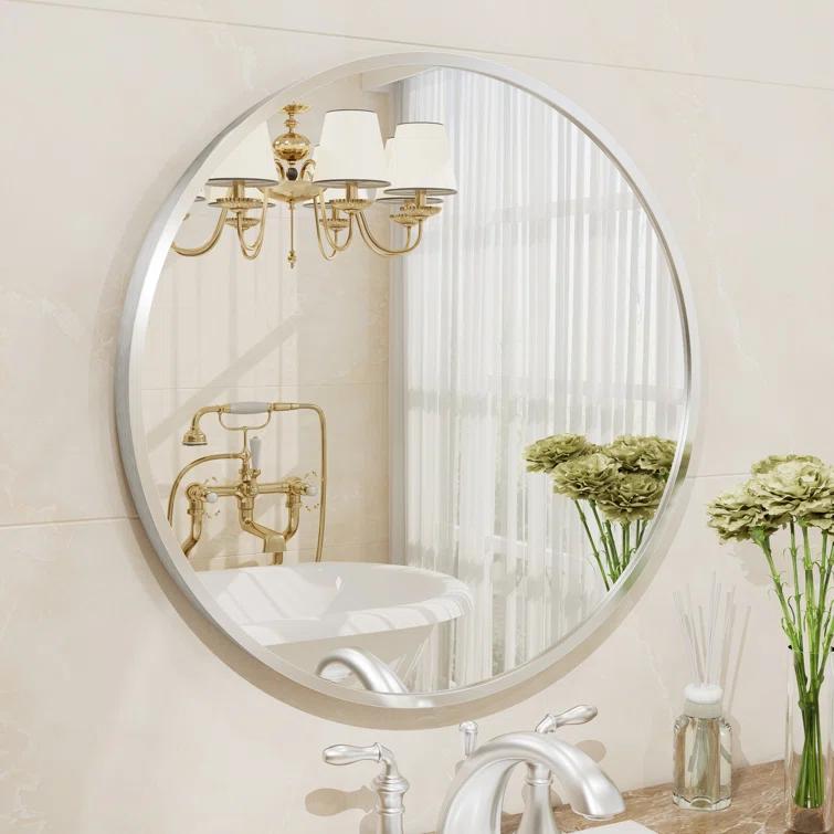 Amara Round High Quality Aluminum Alloy Framed French Cleat Mounted Wall Decor Bathroom Vanity Mirror with 5-Year Warranty