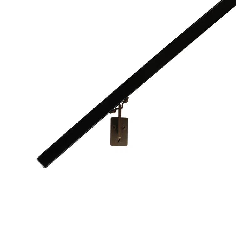 Modern Aluminum Handrail Grab Bar Kit, Adjustable Steel Brackets, Returns to Wall, Powder Coat