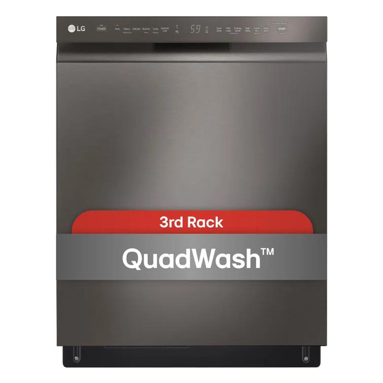 LG 24 in. PrintProof Stainless Steel Front Control Dishwasher with QuadWash, 3rd Rack & Dynamic Dry, 48 dBA