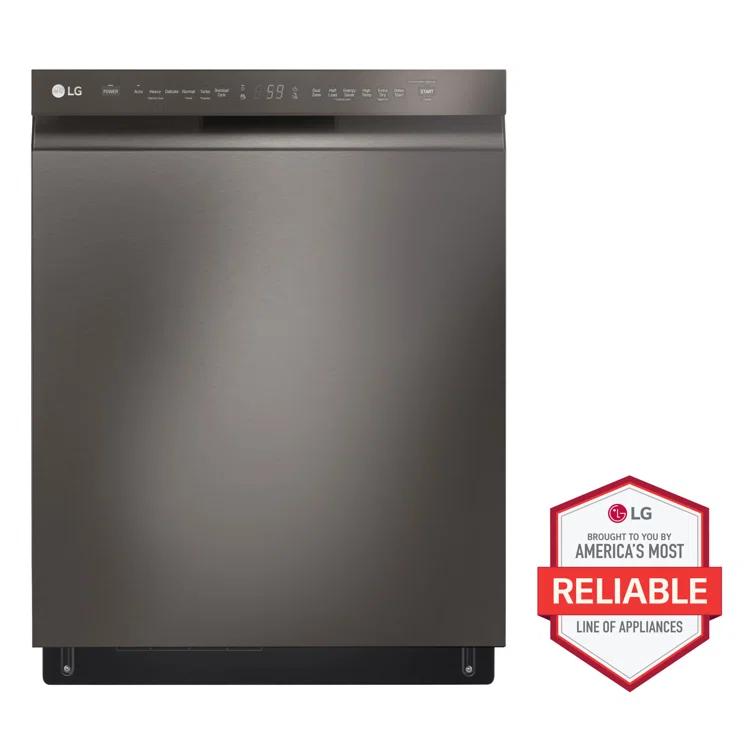 LG 24 in. PrintProof Stainless Steel Front Control Dishwasher with QuadWash, 3rd Rack & Dynamic Dry, 48 dBA