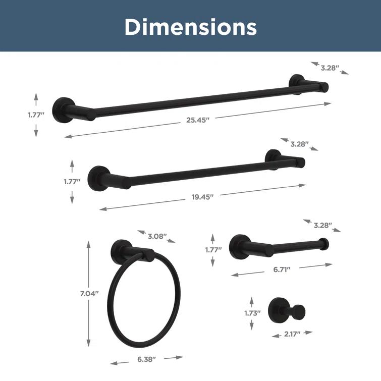 Franklin Brass 5 - Piece Bathroom Hardware Set WAK65-MB