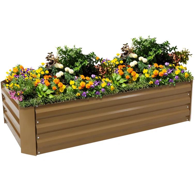 Ippolito Rectangular Galvanized Steel Raised Garden Bed