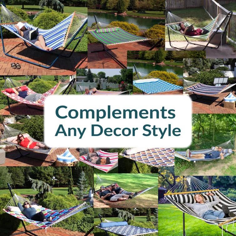 2-Person Quilted Polyester Spreader Bar Hammock