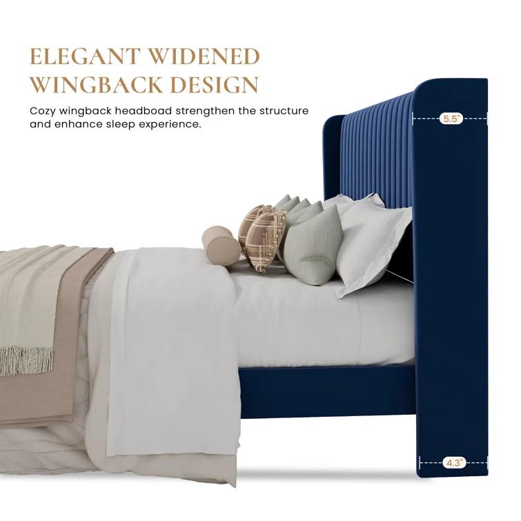 Candler Upholstered Platform Bed with Wingback