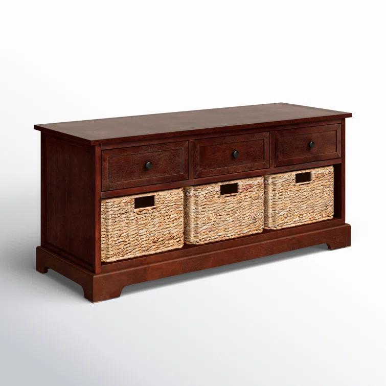 Adayla Solid Wood Drawers Storage Bench