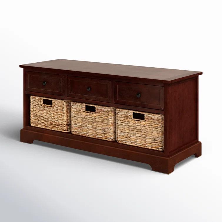 Adayla Solid Wood Drawers Storage Bench
