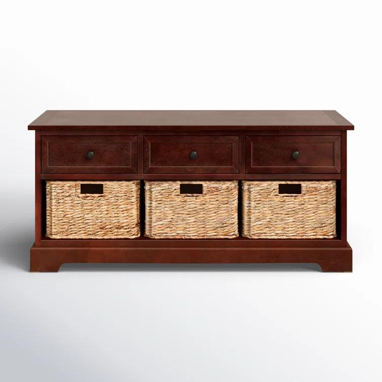 Adayla Solid Wood Drawers Storage Bench