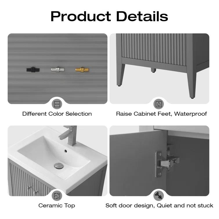 24" Single Bathroom Vanity Set