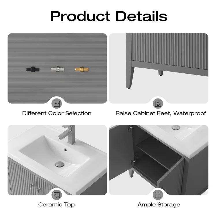 30" Single Bathroom Vanity Set